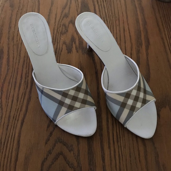 Rare Burberry Vintage NOVA Plaid Heeled Mules - Picture 2 of 10